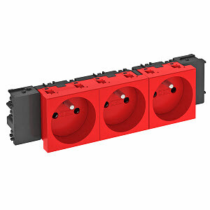 1Розетки, выключатели, звонки электрические розетка тройная 0° modul45connect франц. стандарт, 250 в, 16a (красный) (std-f0c sro3) | 6120578 | obo bettermann выгодная цена