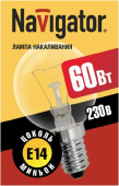 Лампы (источники света) лампа накаливания лон 60вт е14 230в ni-c-60-230-e14-cl (кнр) | 94316 | navigator выгодная цена