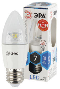 1Лампы (источники света) лампа светодиодная led b35-7w-840-e27-clear (диод,свеча,7вт,нейтр,e27) | б0019926 | эра выгодная цена