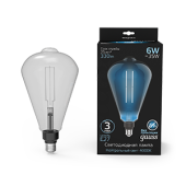 Лампы (источники света) лампа светодиодная led vintage filament straight st164 6w e27 164*297mm gray 330lm 4000k 1/6 | 157802205 | gauss выгодная цена