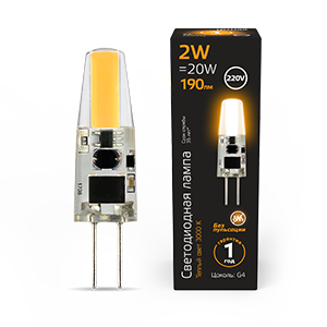1Лампы (источники света) лампа светодиодная led 2вт g4 ac220-240в 2700к | 107707102 | gauss выгодная цена