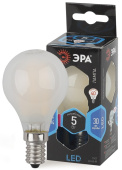 Лампы (источники света) лампа светодиодная f-led p45-5w-840-e14 frost (филамент, шар мат., 5вт, нейтр, e14) | б0027930 | эра выгодная цена