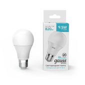 Лампы (источники света) лампа светодиодная basic a60 9,5w 820lm 4100k e27 led 1/10/50 | 1023220 | gauss выгодная цена