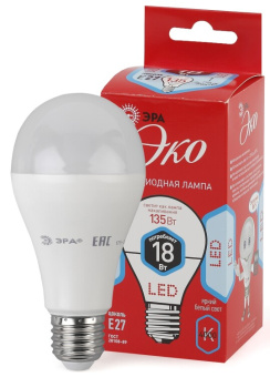 1Лампы (источники света) лампа светодиодная red line eco led a65-18w-840-e27 18вт груша нейтральный белый свет | б0031708 | эра выгодная цена
