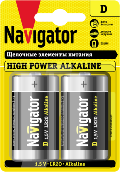 1Элементы питания и аккумуляторы элемент питания nbt-ne-lr20-bp2 | 94755 | navigator выгодная цена