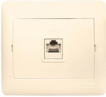 1РАСПРОДАЖА розетка rj-45 1-мест. 1а 120в беж. софия simple | elk01-035-20 | ekf выгодная цена