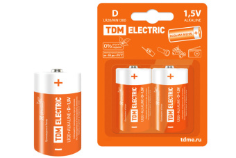 1Элементы питания и аккумуляторы элемент питания lr20 d alkaline 1,5v bp-2 | sq1702-0012 | tdm выгодная цена
