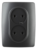Розетки, выключатели, звонки электрические розетка 2x2p 16a-250в ip20 эра12 антрацит | б0031242 | эра выгодная цена