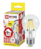 Лампы (источники света) лампа светодиодная led-a60-deco 9вт 230в е27 3000к 810лм прозр | 4690612008066 | in home выгодная цена