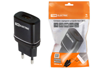 1КОМПЬЮТЕРНЫЕ АКСЕССУАРЫ сетевое зарядное устройство, сзу 3, 2,1 а, 1 usb, черный, | sq1810-0011 | tdm выгодная цена