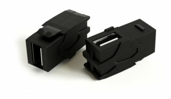 1Розетки, адаптеры и модули Keystone kj1-usb-va2-bk вставка формата keystone jack с проходным адаптером usb 2.0 (type a), 90 градусов, rohs, черная | 251218 | hyperline выгодная цена