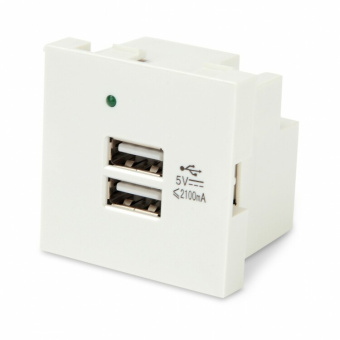 1Розетки, адаптеры и модули Keystone m45-usbch2-wh модуль розетки usb для зарядки, 2 порта, 2м, 4.2а, 5в, 45x45мм, белый | 250097 | hyperline выгодная цена