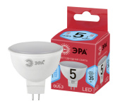 Лампы (источники света) лампа cветодиодная eco led mr16-5w-840-gu5.3 (диод, софит, 5вт, нейтр, gu5.3) (10/100/4000) | б0019061 | эра выгодная цена