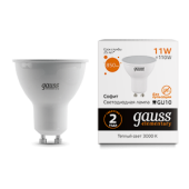 Лампы (источники света) лампа светодиодная elementary mr16 11w 850lm 3000k gu10 led 1/10/100 | 13611 | gauss выгодная цена