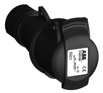 1Разъемы промышленные розетка кабельная easy&safe 216ec6b,16а,2p+e,ip44,6ч,черн|2cma103578r1000| abb выгодная цена