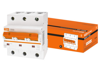 1Модульное оборудование (выключатели, УЗО, АВДТ,  УЗДП) выключатель автоматический трехполюсный ва47-125 50а d 15ка | sq0208-0032 | tdm выгодная цена