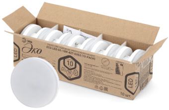 1Лампы (источники света) лампа светодиодная red line eco led gx-10w-827-gx53 (10-pack) gx53 10вт таблетка теплый белый свет | б0036549 | эра выгодная цена