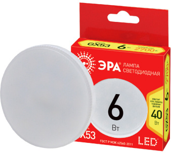 1Лампы (источники света) лампа светодиодная red line led led gx-6w-827-gx53 r 8 вт таблетка теплый белый свет | б0054242 | эра выгодная цена