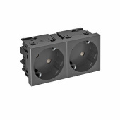 Розетки, выключатели, звонки электрические розетка двойная 33° modul45connect, 250 в, 16a (черный) (std-d3c swgr2) | 6120490 | obo bettermann выгодная цена