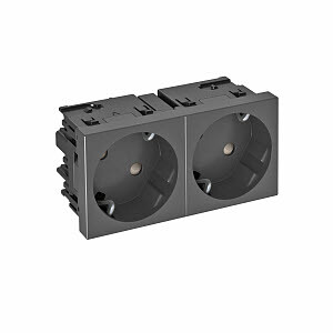 1Розетки, выключатели, звонки электрические розетка двойная 33° modul45connect, 250 в, 16a (черный) (std-d3c swgr2) | 6120490 | obo bettermann выгодная цена
