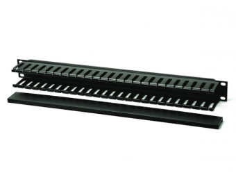 1Шкафы и стойки телекоммуникационные 19 cm-1u-5r-pl-cov кабельный организатор с пластиковыми кольцами с крышкой, 19", 1u | 430223 | hyperline выгодная цена