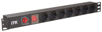 1Шкафы и стойки телекоммуникационные 19 блок розеток 19 (7шт) pdu с led выключателем алюминевый профиль 1u вход с14 без шнура | ph12-7d3 | itk выгодная цена
