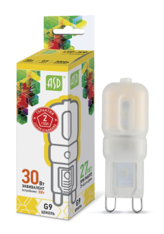 1Лампы (источники света) лампа светодиодная led-jcd-standard 3вт 230в g9 3000к 270лм | 4690612003764 | asd выгодная цена