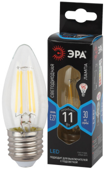 1Лампы (источники света) лампа светодиодная f-led b35-11w-840-e27 (филамент, свеча, 11вт, нейтр, e27) | б0046988 | эра выгодная цена