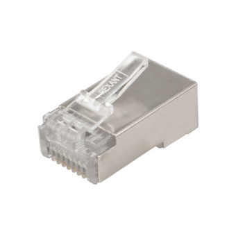 1Разъемы RJ разъем сетевой lan на кабель, штекер 8р8с (rj-45), под обжим, в экране, (10шт.) | 06-0082-a10 | rexant выгодная цена
