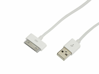 1КОМПЬЮТЕРНЫЕ АКСЕССУАРЫ usb кабель для iphone 4/4s 30 pin шнур 1 м белый | 18-1123 | rexant выгодная цена