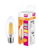Лампы (источники света) лампа светодиодная филаментная led star classic b 5w, прозрачная колба, е27 lsclb60 cl 5w/827 230v file2710x1ru | 4058075212398 | osram выгодная цена
