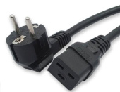 Шкафы и стойки телекоммуникационные 19 кабель питания pwc-iec19-shm-3.0-bk (schuko+c19) (3x1.5), 16a, угловая вилка, 3м, цвет черный | 43799 | hyperline выгодная цена