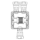 Коробки распределительные коробка клеммная ex из алюминия: 1ex e iic т5 gb / ex tb iiib t95°c dbip66:клеммы 4 кв.мм - 5 шт.: а, с:ввод d10,5-18мм под небронир-ныйкабель в ме выгодная цена