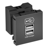 Розетки, выключатели, звонки электрические розетка usb тип а двойная (2х0,6а или 1х1,2а) 1 модуль modul45, 45х45 мм, черная | 6105302 | obo bettermann выгодная цена