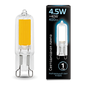 1Лампы (источники света) лампа светодиодная led 4,5вт g9 ac220-240в 4100к| 107809204 | gauss выгодная цена
