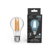 Лампы (источники света) лампа светодиодная filament а70 26w 2700lm 4100к е27 led 1/10/40 | 102902226 | gauss выгодная цена