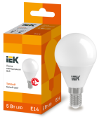 Лампы (источники света) лампа светодиодная led 5вт е14 220в 3000к g45 шар | lle-g45-5-230-30-e14 | iek выгодная цена