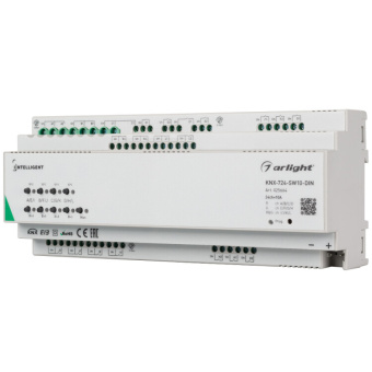 1Ленты светодиодные intelligent arlight релейный модуль knx-724-sw10-din (bus, 24х10a) | 025664 | arlight выгодная цена