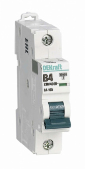 1Модульное оборудование (выключатели, УЗО, АВДТ,  УЗДП) выключатель автоматический однополюсный ва-105 04а b 10ка | 13102dek | dekraft выгодная цена