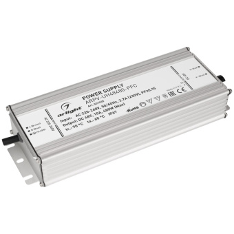 1Ленты светодиодные блок питания arpv-uh48480-pfc (48v, 10a, 480w) (arlight, ip67 металл, 7 лет) | 031035 | arlight выгодная цена