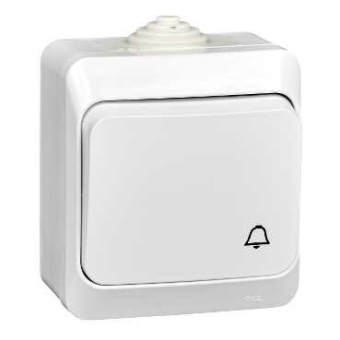 1Розетки, выключатели, звонки электрические этюд о/у белый кнопка нажимная (сх.1) ip44 | ka10-041b | se выгодная цена