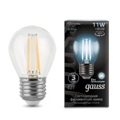 Лампы (источники света) лампа светодиодная black led filament шар e27 11w 750lm 4100k | 105802211 | gauss выгодная цена