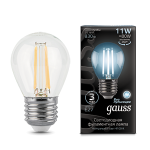 1Лампы (источники света) лампа светодиодная black led filament шар e27 11w 750lm 4100k | 105802211 | gauss выгодная цена