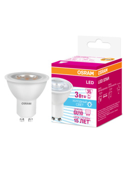 1Лампы (источники света) лампа светодиодная led star par16 3w, gu10 lspar163536 3w/840 230vgu1010x1ru | 4058075134812 | osram выгодная цена