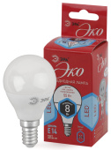 Лампы (источники света) лампа cветодиодная eco led p45-8w-840-e14 (диод, шар, 8вт, нейтр, e14) (10/100/4000) | б0030023 | эра выгодная цена