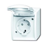 Розетки, выключатели, звонки электрические розетка schuko 16а 250в ip44 для открытого монтажа c защитными шторками, серия ocean, цвет альпийский белый | 2083-0-0843 | 2cka002083a0843 | abb выгодная цена