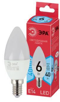 1Лампы (источники света) лампа светодиодная red line eco led b35-6w-840-e14 6вт свеча нейтральный белый свет | б0020619 | эра выгодная цена