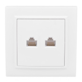 Розетки, выключатели, звонки электрические розетка rj-45 2-местная сп минск белая ekf | erk02-035-10 | ekf выгодная цена