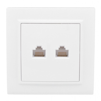 1Розетки, выключатели, звонки электрические розетка rj-45 2-местная сп минск белая ekf | erk02-035-10 | ekf выгодная цена