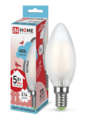 Лампы (источники света) лампа светодиодная led-свеча-deco 5вт 230в е14 4000к 450лм матов | 4690612006765 | in home выгодная цена